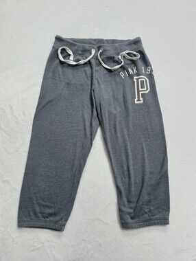 Vintage PINK 1986 Sweatpants Small Gray Cropped Victoria's Secret